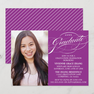 STYLISH ELEGANT SCRIPT GRADUATE PARTY INVITATION