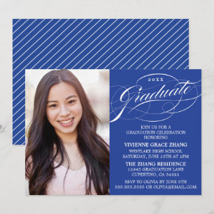 STYLISH ELEGANT SCRIPT GRADUATE PARTY INVITATION
