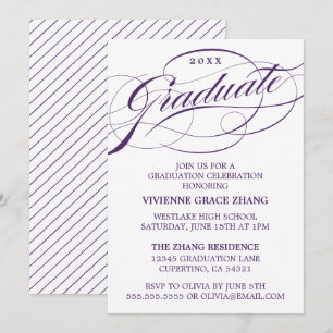 STYLISH ELEGANT SCRIPT GRADUATE PARTY INVITATION