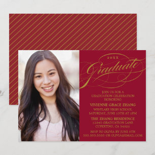 STYLISH ELEGANT SCRIPT GRADUATE PARTY INVITATION