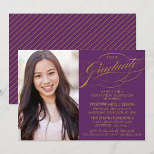 STYLISH ELEGANT SCRIPT GRADUATE PARTY INVITATION