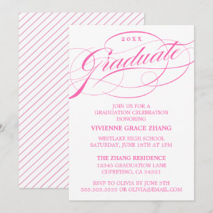 STYLISH ELEGANT SCRIPT GRADUATE PARTY INVITATION