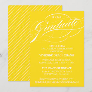 STYLISH ELEGANT SCRIPT GRADUATE PARTY INVITATION