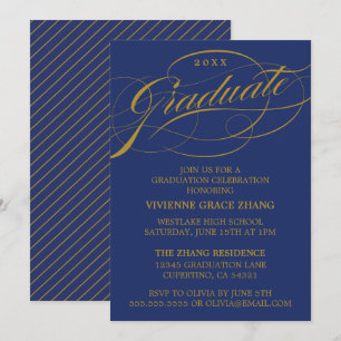 STYLISH ELEGANT SCRIPT GRADUATE PARTY INVITATION