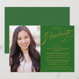 STYLISH ELEGANT SCRIPT GRADUATE PARTY INVITATION