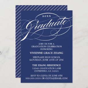 STYLISH ELEGANT SCRIPT GRADUATE PARTY INVITATION
