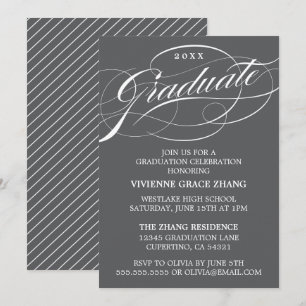 STYLISH ELEGANT SCRIPT GRADUATE PARTY INVITATION