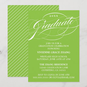 STYLISH ELEGANT SCRIPT GRADUATE PARTY INVITATION