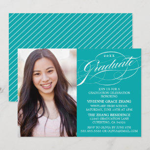 STYLISH ELEGANT SCRIPT GRADUATE PARTY INVITATION