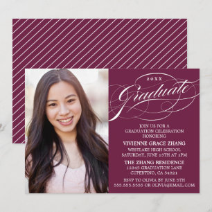 STYLISH ELEGANT SCRIPT GRADUATE PARTY INVITATION