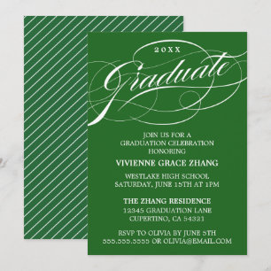 STYLISH ELEGANT SCRIPT GRADUATE PARTY INVITATION