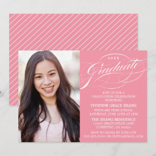 STYLISH ELEGANT SCRIPT GRADUATE PARTY INVITATION