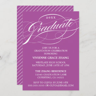 STYLISH ELEGANT SCRIPT GRADUATE PARTY INVITATION
