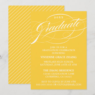 STYLISH ELEGANT SCRIPT GRADUATE PARTY INVITATION