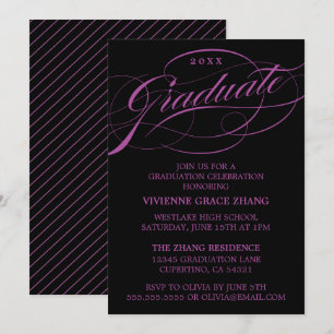 STYLISH ELEGANT SCRIPT GRADUATE PARTY INVITATION