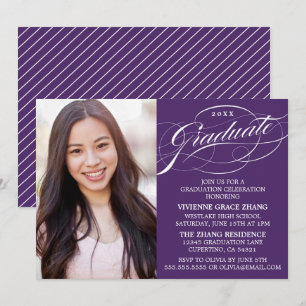 STYLISH ELEGANT SCRIPT GRADUATE PARTY INVITATION