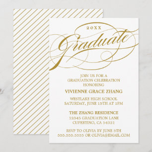 STYLISH ELEGANT SCRIPT GRADUATE PARTY INVITATION