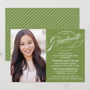 STYLISH ELEGANT SCRIPT GRADUATE PARTY INVITATION