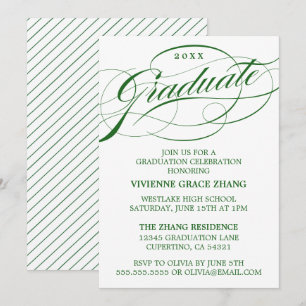 STYLISH ELEGANT SCRIPT GRADUATE PARTY INVITATION