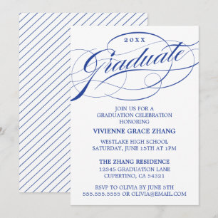 STYLISH ELEGANT SCRIPT GRADUATE PARTY INVITATION
