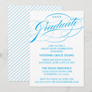 STYLISH ELEGANT SCRIPT GRADUATE PARTY INVITATION