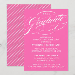 STYLISH ELEGANT SCRIPT GRADUATE PARTY INVITATION