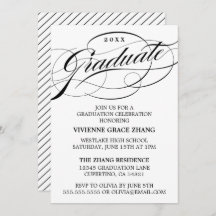 STYLISH ELEGANT SCRIPT GRADUATE PARTY INVITATION