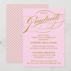 STYLISH ELEGANT SCRIPT GRADUATE PARTY INVITATION