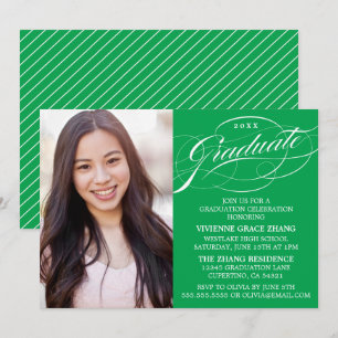 STYLISH ELEGANT SCRIPT GRADUATE PARTY INVITATION