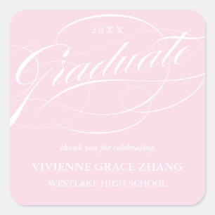STYLISH ELEGANT SCRIPT GRADUATE THANK YOU STICKER