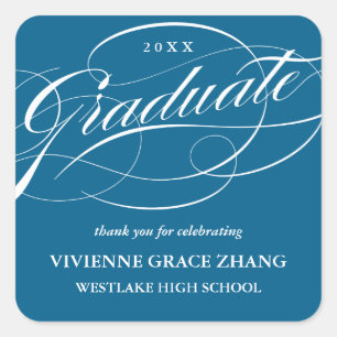 STYLISH ELEGANT SCRIPT GRADUATE THANK YOU STICKER