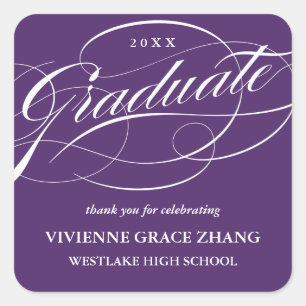 STYLISH ELEGANT SCRIPT GRADUATE THANK YOU STICKER