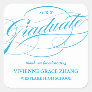 STYLISH ELEGANT SCRIPT GRADUATE THANK YOU STICKER