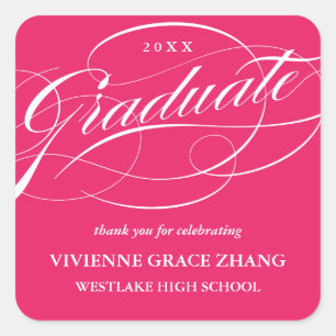 STYLISH ELEGANT SCRIPT GRADUATE THANK YOU STICKER