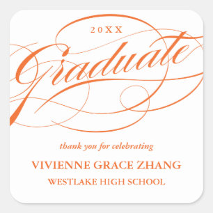 STYLISH ELEGANT SCRIPT GRADUATE THANK YOU STICKER