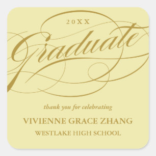 STYLISH ELEGANT SCRIPT GRADUATE THANK YOU STICKER