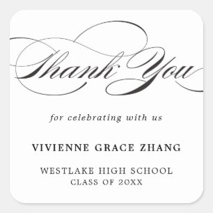 STYLISH ELEGANT SCRIPT THANK YOU STICKER
