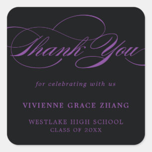 STYLISH ELEGANT SCRIPT THANK YOU STICKER