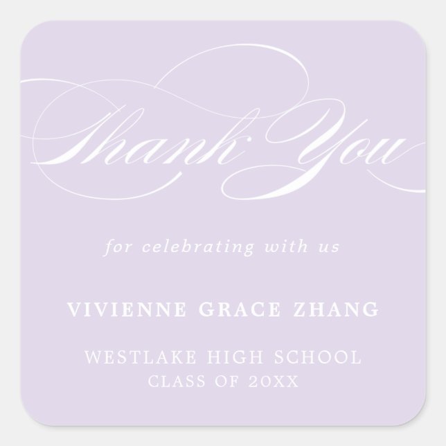 STYLISH ELEGANT SCRIPT THANK YOU STICKER (Front)