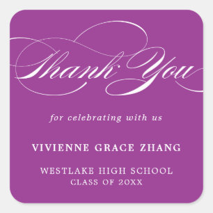 STYLISH ELEGANT SCRIPT THANK YOU STICKER