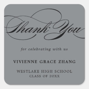 STYLISH ELEGANT SCRIPT THANK YOU STICKER
