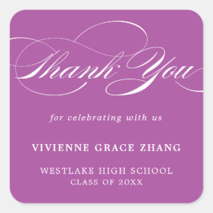 STYLISH ELEGANT SCRIPT THANK YOU STICKER
