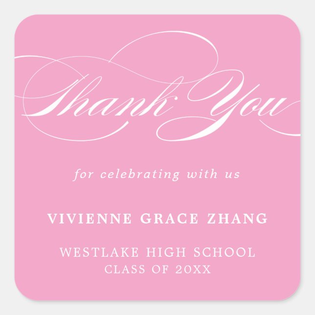 STYLISH ELEGANT SCRIPT THANK YOU STICKER (Front)