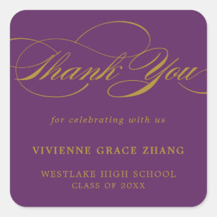 STYLISH ELEGANT SCRIPT THANK YOU STICKER
