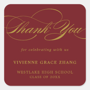 STYLISH ELEGANT SCRIPT THANK YOU STICKER