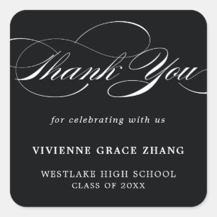 STYLISH ELEGANT SCRIPT THANK YOU STICKER