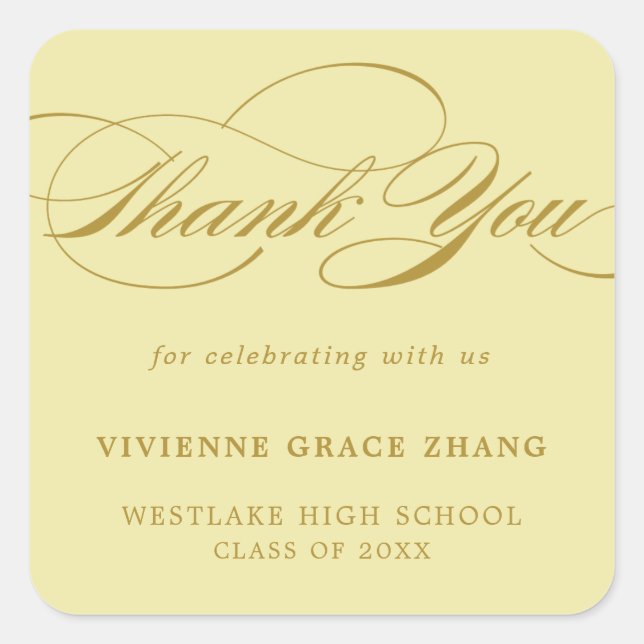 STYLISH ELEGANT SCRIPT THANK YOU STICKER (Front)