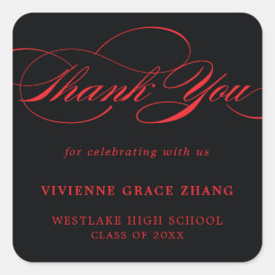 STYLISH ELEGANT SCRIPT THANK YOU STICKER
