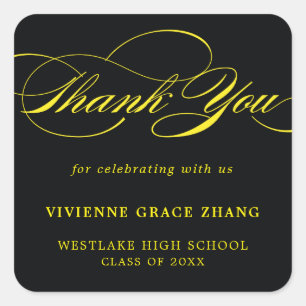 STYLISH ELEGANT SCRIPT THANK YOU STICKER