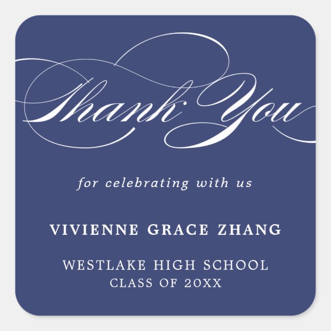STYLISH ELEGANT SCRIPT THANK YOU STICKER (Front)